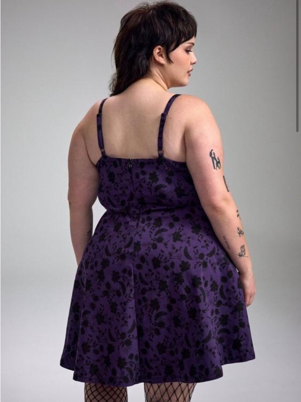 Torrid Nightfall Corset Mini Dress Size 00/10 Moth Floral Purple NWT - Picture 4 of 6